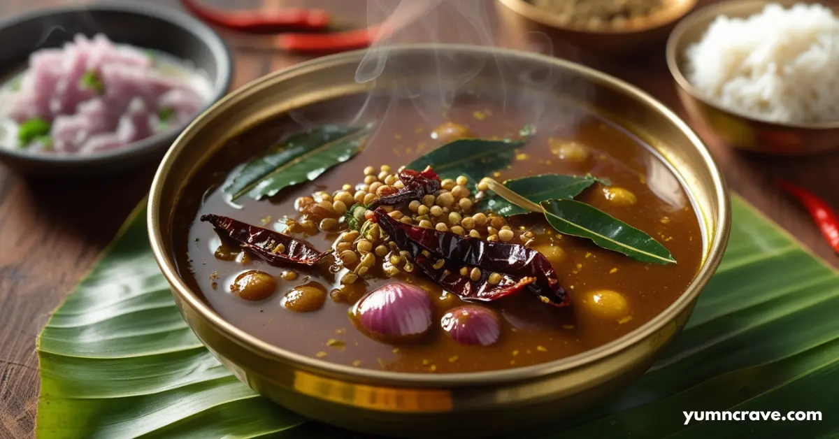vatha kuzhambu – a tangy, spicy tamarind curry